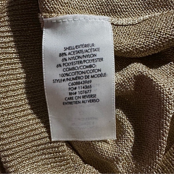 Alice+Olivia Dia Gold Metallic Sweater with Removable Embellished Collar - Small - Picture 12 of 15